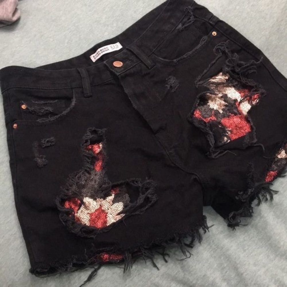 Sequin pocket shorts